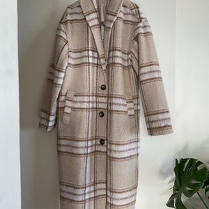 Old Navy Relaxed Plaid Soft-Brushed Overcoat for Women